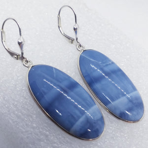 blauer OPAL OREGON Ohrringe Klappbrisur 925 Sterling Silber Brisur Ohrhänger blau