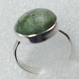 grüner OPAL KATZENAUGE Ring Gr.19 925 Sterling Silber