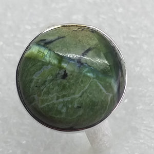 grüner OPAL KATZENAUGE Ring Gr.19 925 Sterling Silber