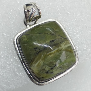 GRÜNER OPAL KATZENAUGE Anhänger 925 Sterling Silber