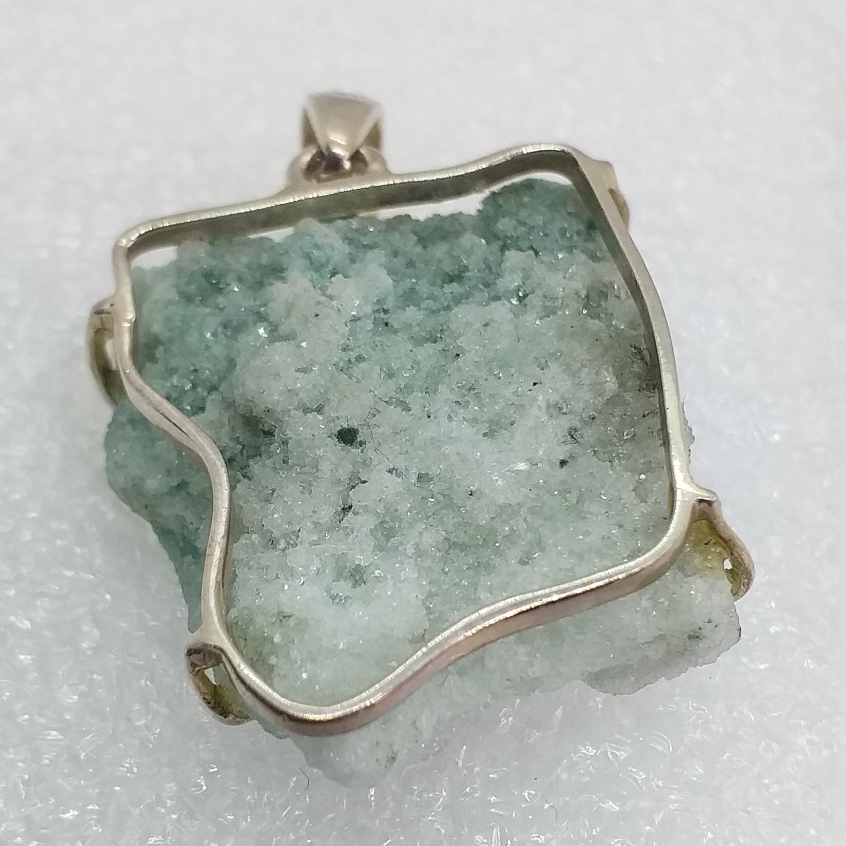APOPHYLLIT Anhänger 925 Sterling Silber ROHSTEIN Kristall Stufe