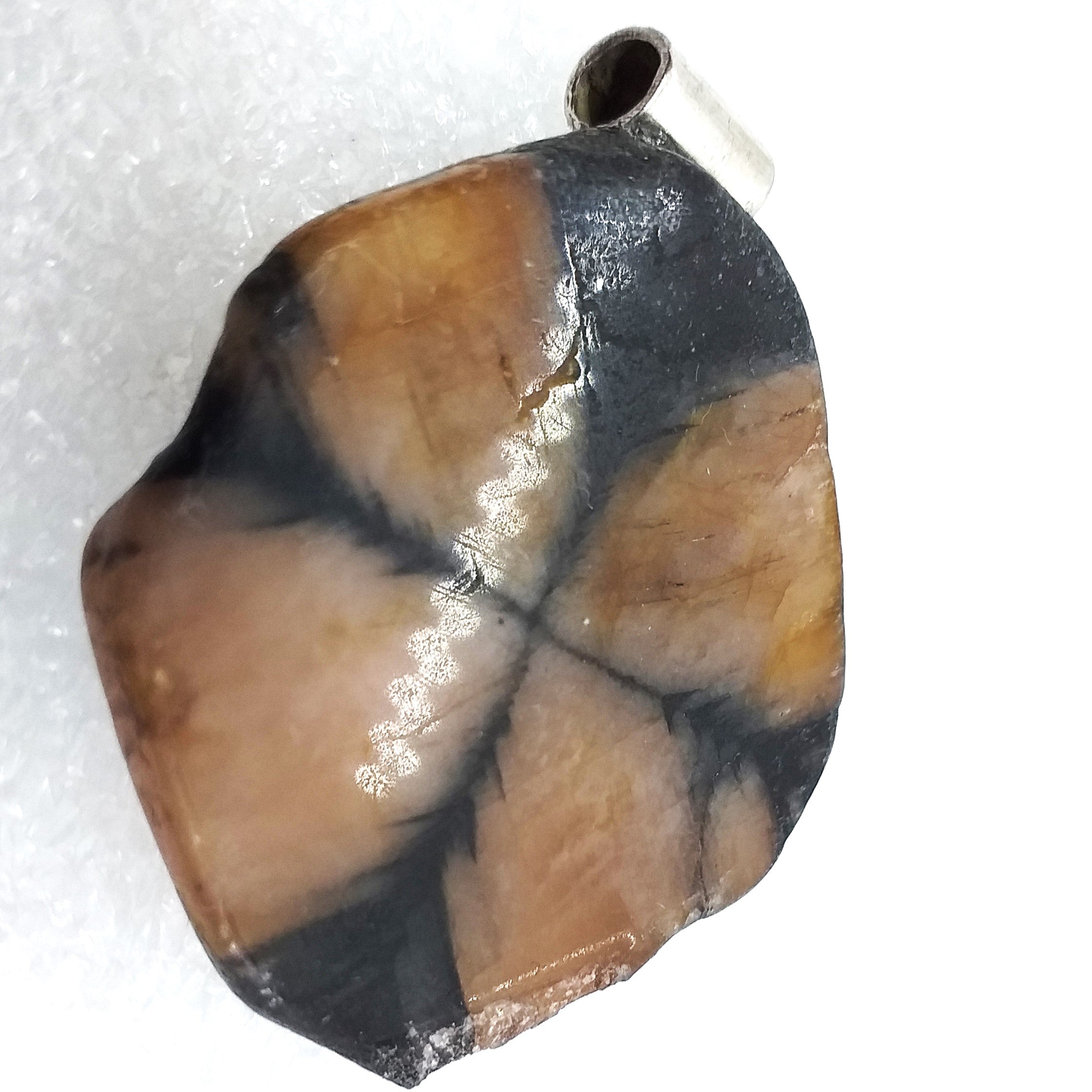 CHIASTOLITH Kreuzstein Anhänger 925 Sterling Silber Andalusit