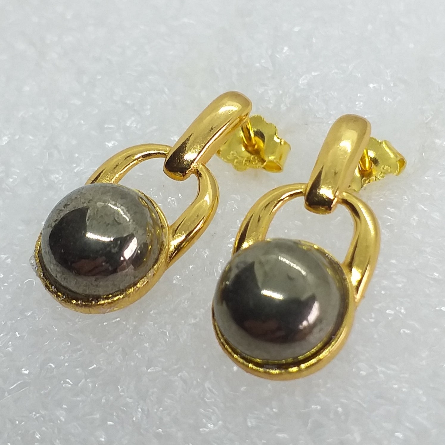 PYRIT Ohrstecker 925 Sterling Silber gold vergoldet Ohrringe