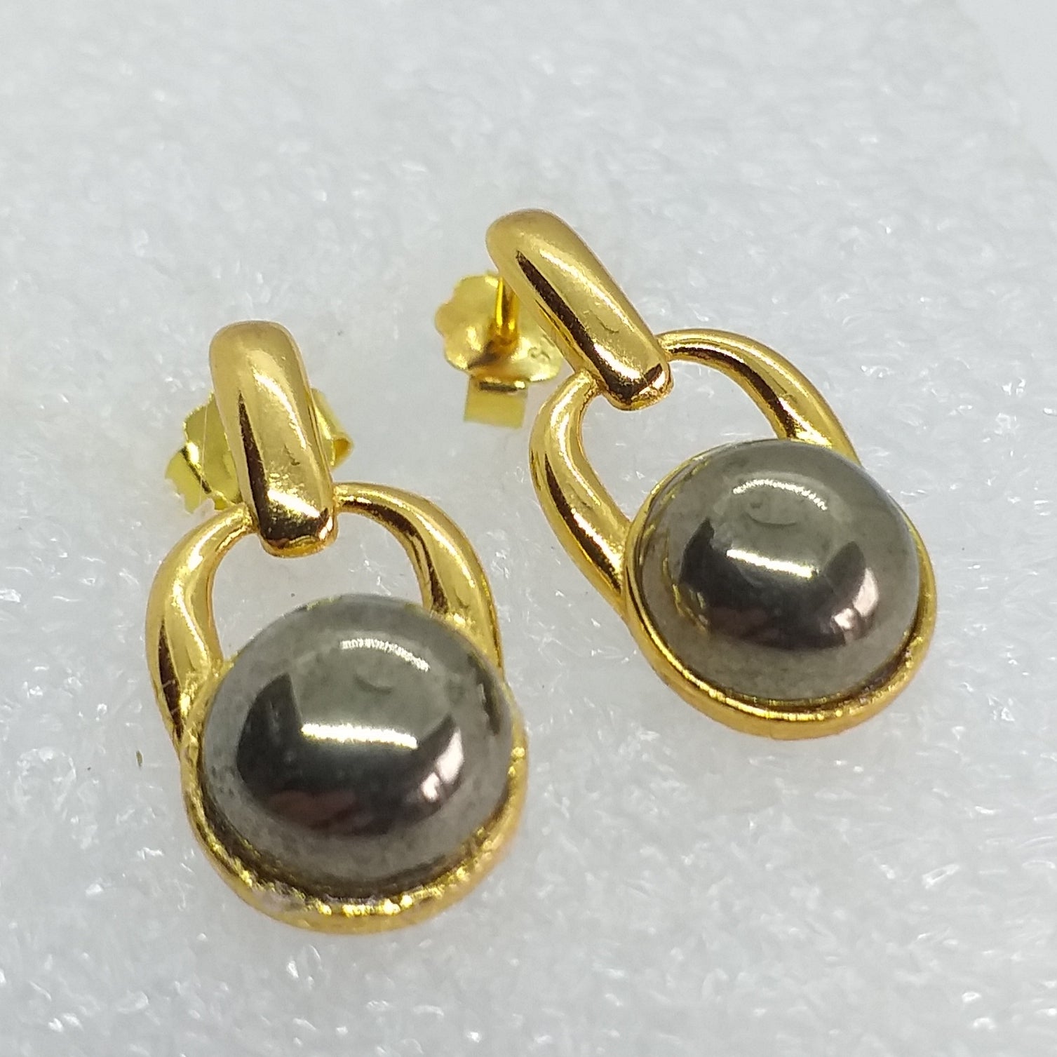 PYRIT Ohrstecker 925 Sterling Silber gold vergoldet Ohrringe