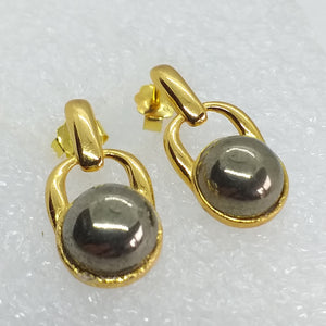 PYRIT Ohrstecker 925 Sterling Silber gold vergoldet Ohrringe