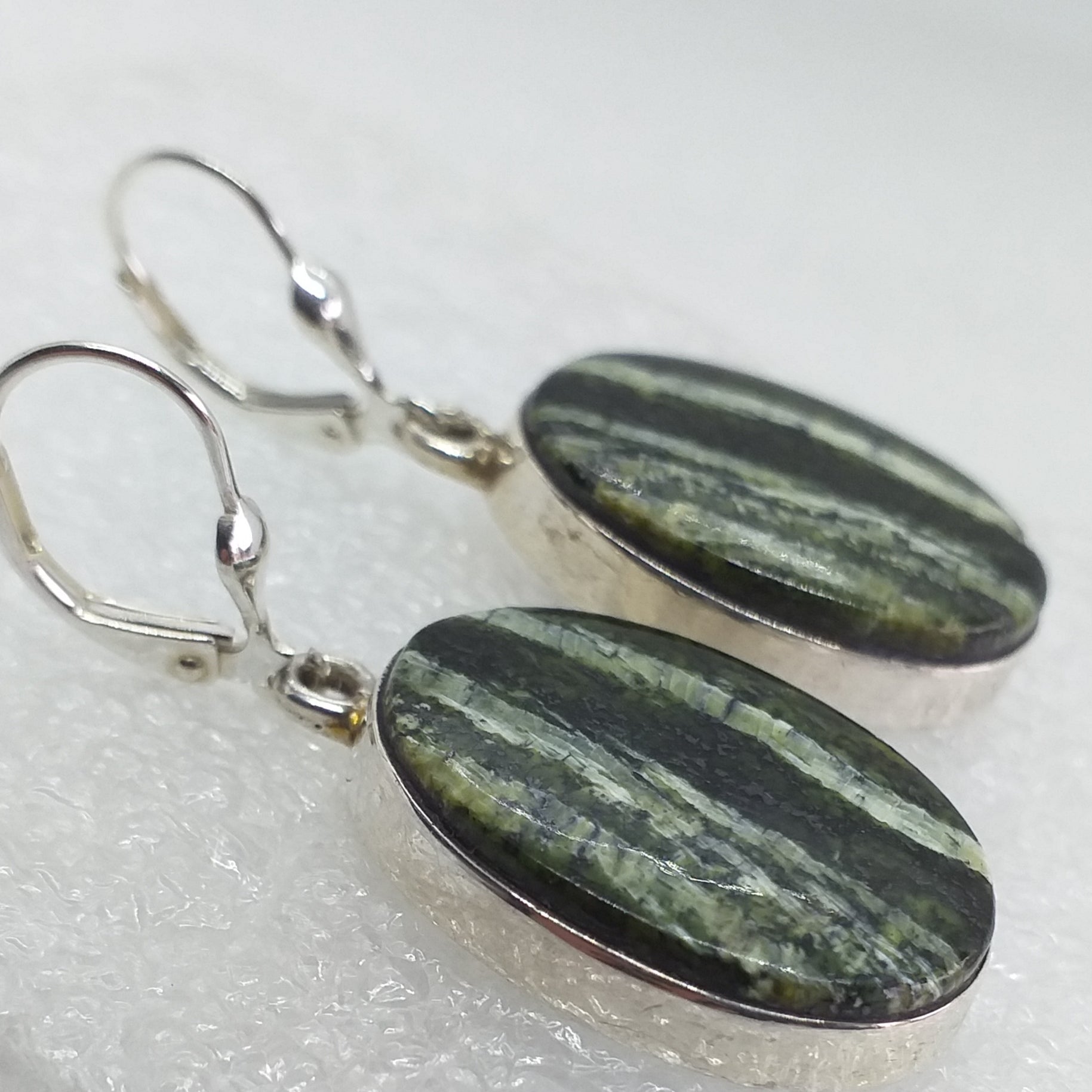 SERPENTIN SILBERAUGE  Ohrhänger 925 Sterling Silber Klappbrisur Ohrringe