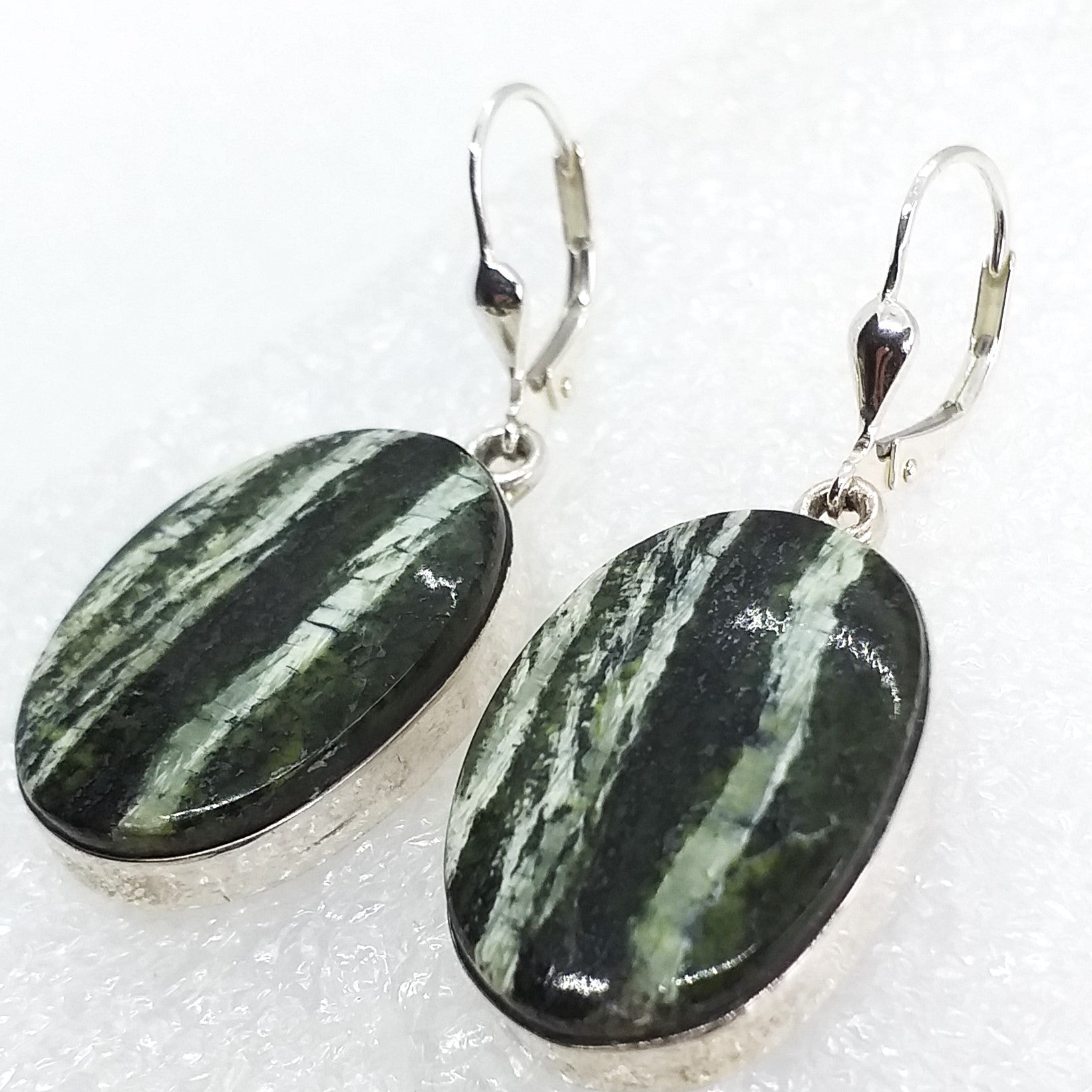 SERPENTIN SILBERAUGE  Ohrhänger 925 Sterling Silber Klappbrisur Ohrringe
