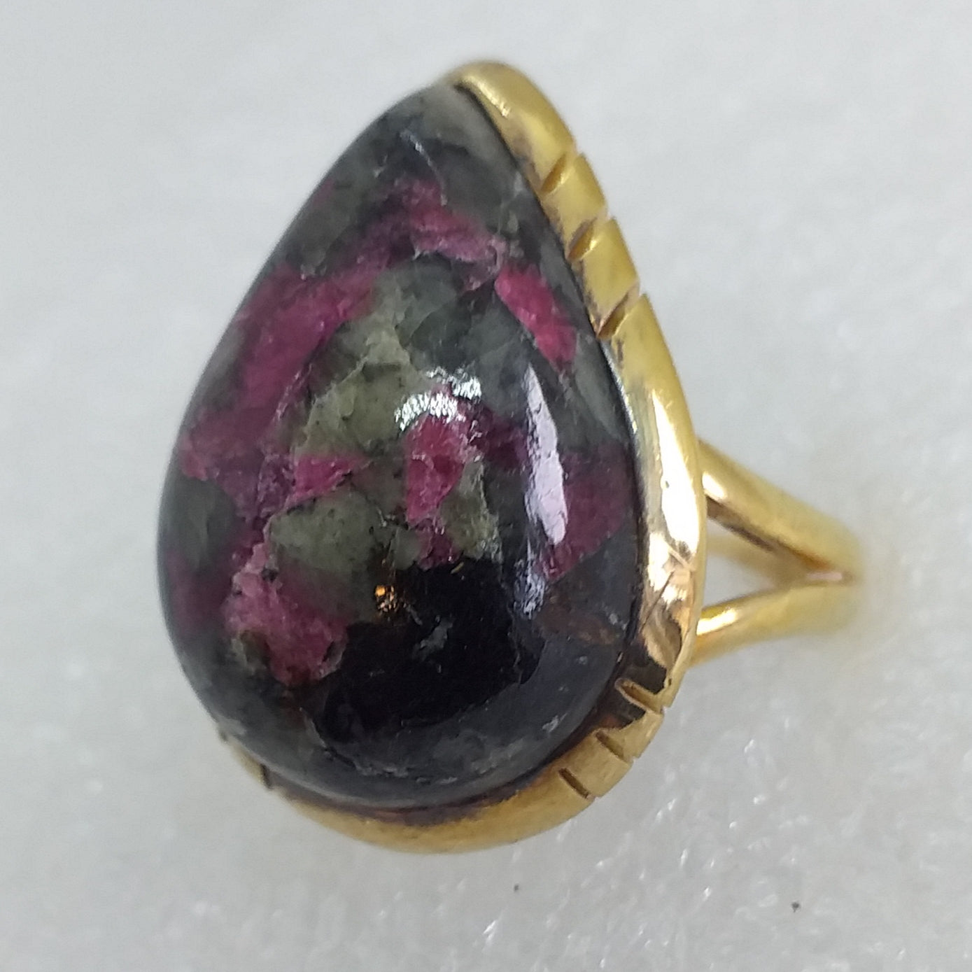 EUDIALYT Eudyalit Ring Gr. 17 925 Sterling Silber Gold vergoldet