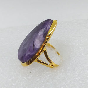 CHAROIT Ring Gr. 18 925 Sterling Silber Gold vergoldet 30mm