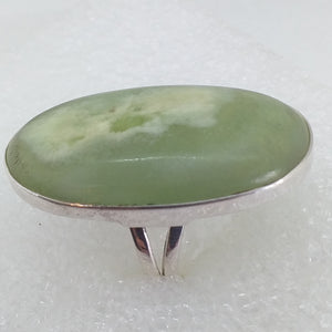 PREHNIT Ring RIESIG Gr. 18 925 Sterling Silber