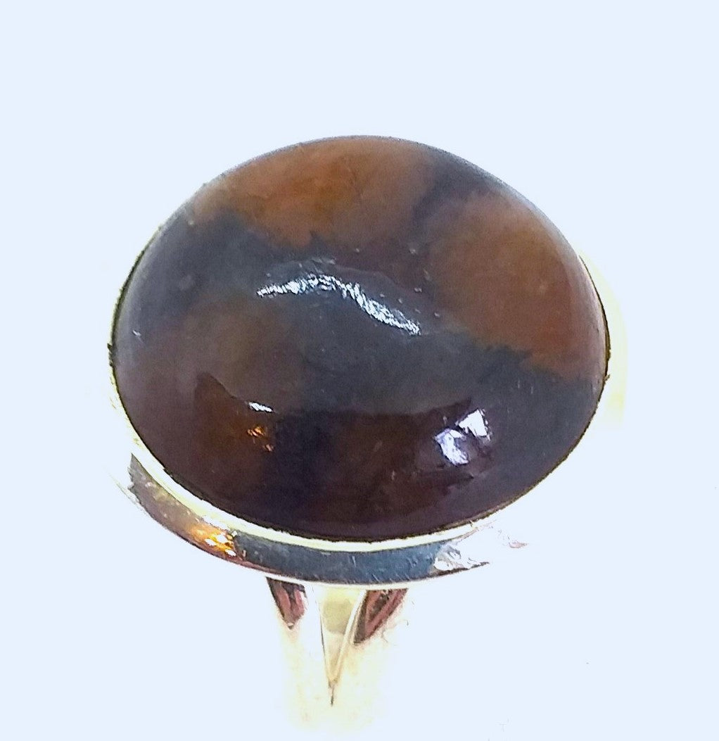 CHIASTOLITH Kreuzstein Ring Gr. 16,2 925 Sterling Silber Andalusit