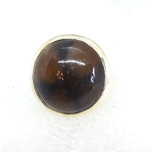 CHIASTOLITH Kreuzstein Ring Gr. 16,2 925 Sterling Silber Andalusit