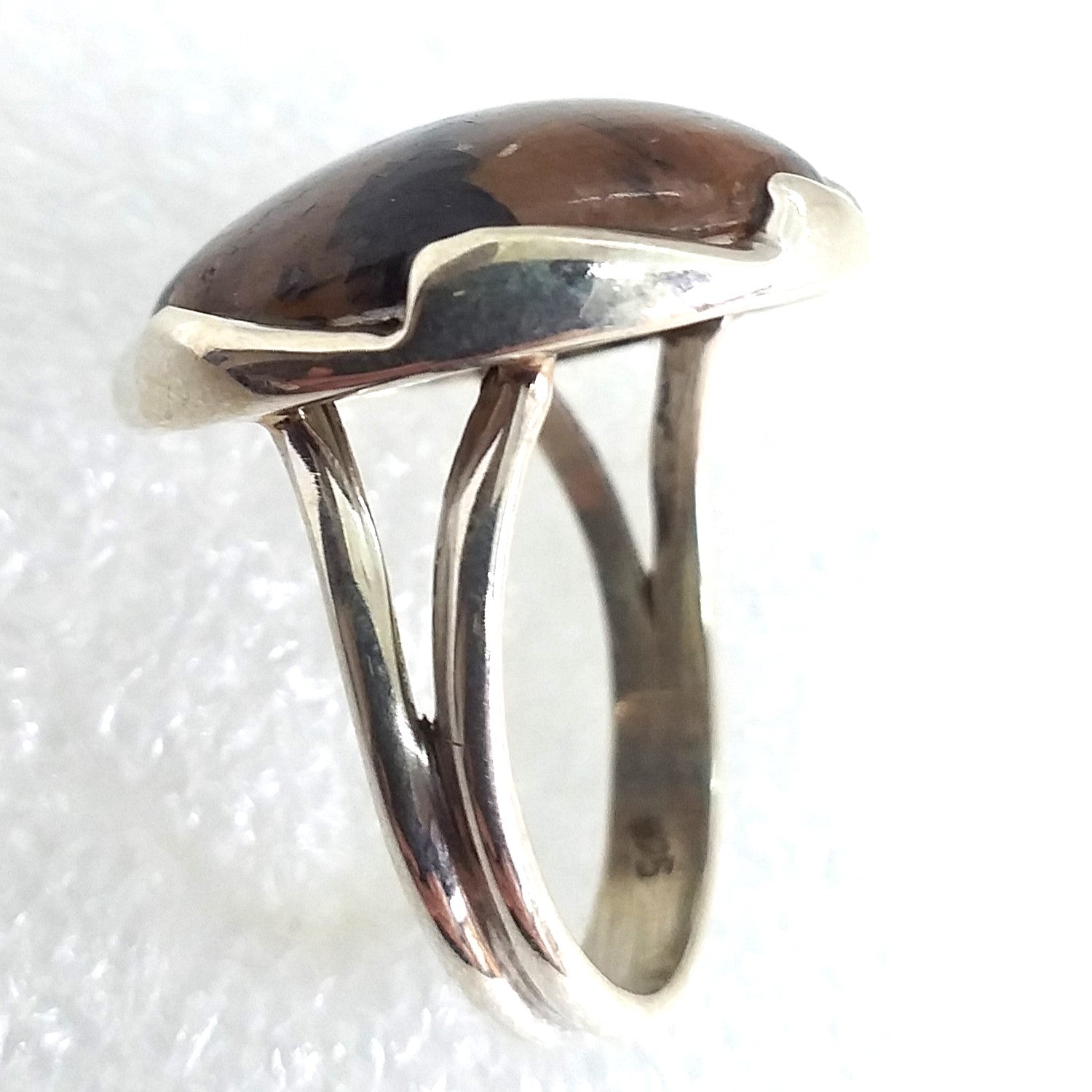 CHIASTOLITH Kreuzstein Ring Gr. 19 925 Sterling Silber Andalusit