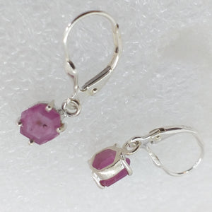 PINK SAFIR facett. Ohrringe 925 Sterling Silber SAPHIR Klappbrisur Ohrhänger
