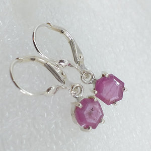 PINK SAFIR facett. Ohrringe 925 Sterling Silber SAPHIR Klappbrisur Ohrhänger