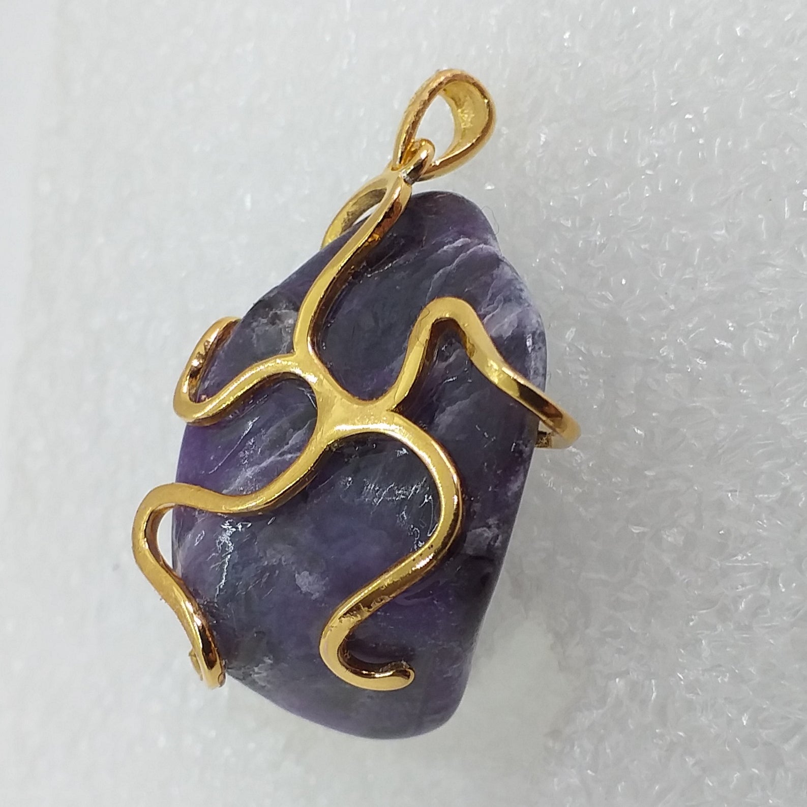 echter Natur SUGILITH Anhänger 925 Sterling Silber Gold vergoldet