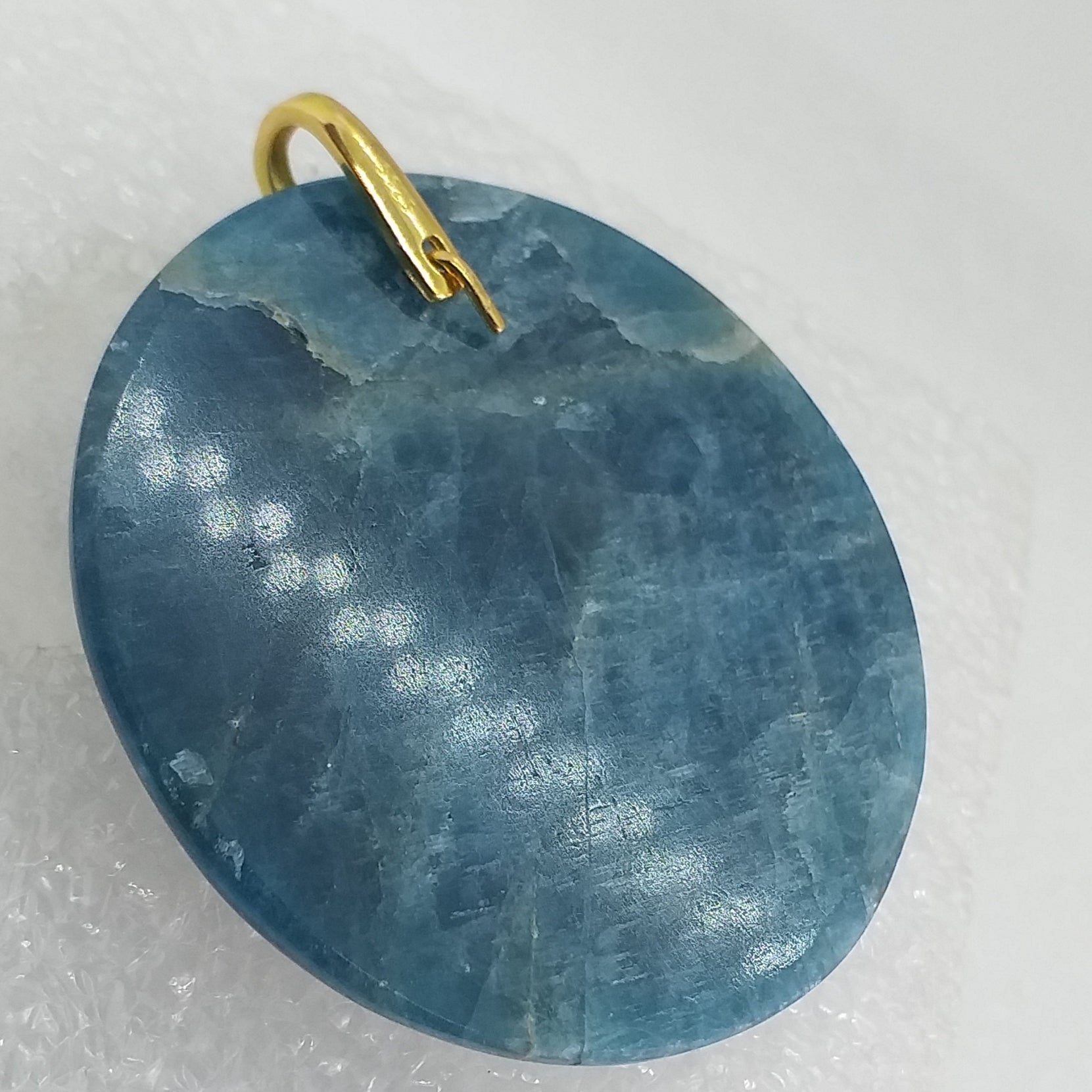 blauer APATIT Anhänger 925 Sterling Silber Gold vergoldet