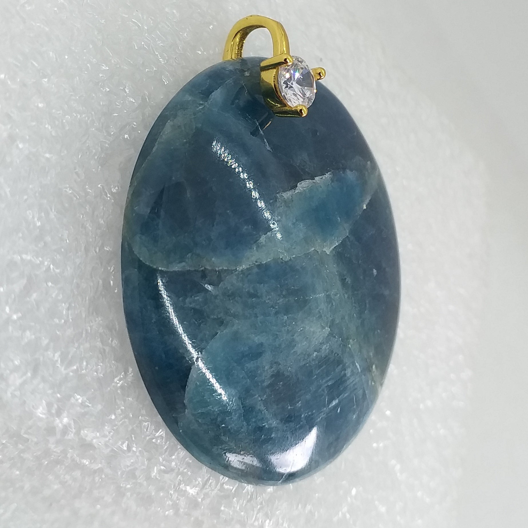 blauer APATIT Anhänger 925 Sterling Silber Gold vergoldet