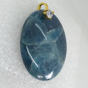 blauer APATIT Anhänger 925 Sterling Silber Gold vergoldet