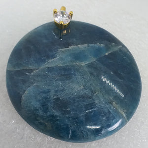 blauer APATIT Anhänger 925 Sterling Silber Gold vergoldet