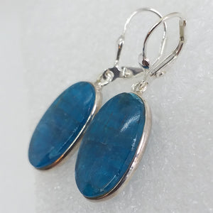 blauer APATIT Ohrringe Klappbrisur 925 Sterling Silber Ohrhänger