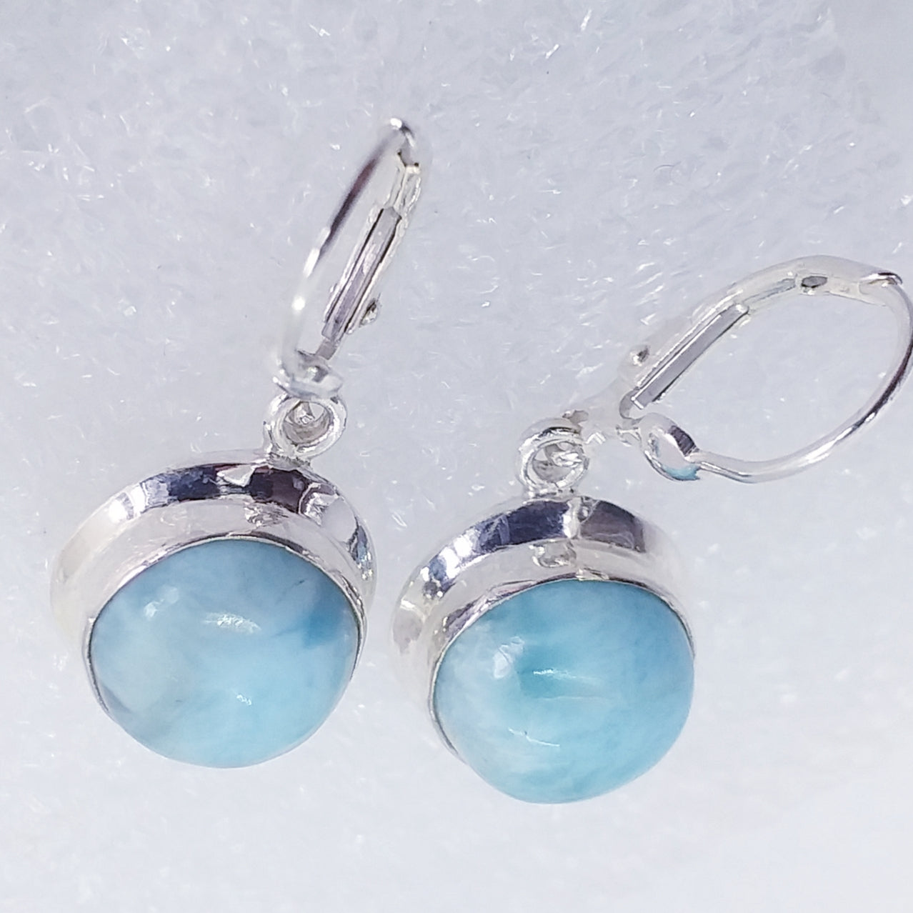 LARIMAR Ohrringe Klappbrisur 925 Sterling Silber Ohrhänger Brisur