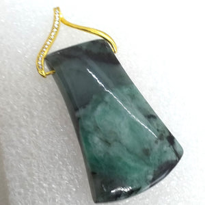 echter NATUR SMARAGD Anhänger 925 Sterling Silber Gold vergoldet