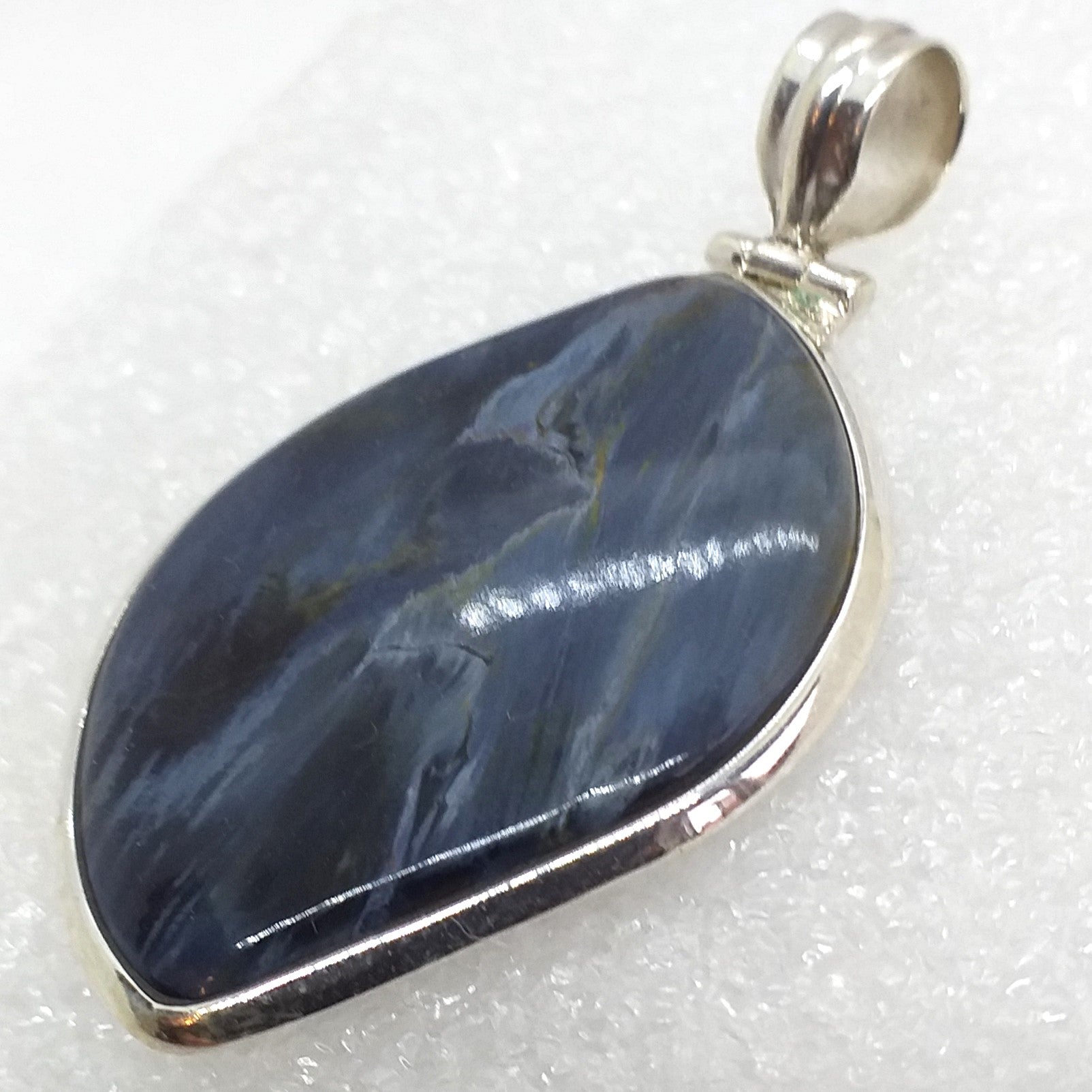 blauer PIETERSIT Anhänger 925 Sterling Silber 52 mm