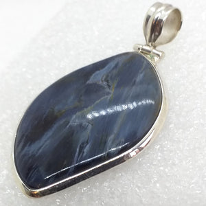 blauer PIETERSIT Anhänger 925 Sterling Silber 52 mm