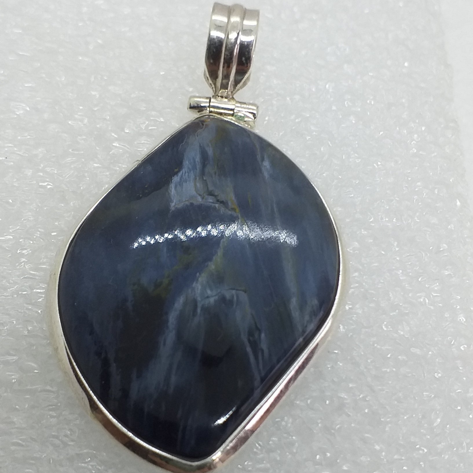 blauer PIETERSIT Anhänger 925 Sterling Silber 52 mm