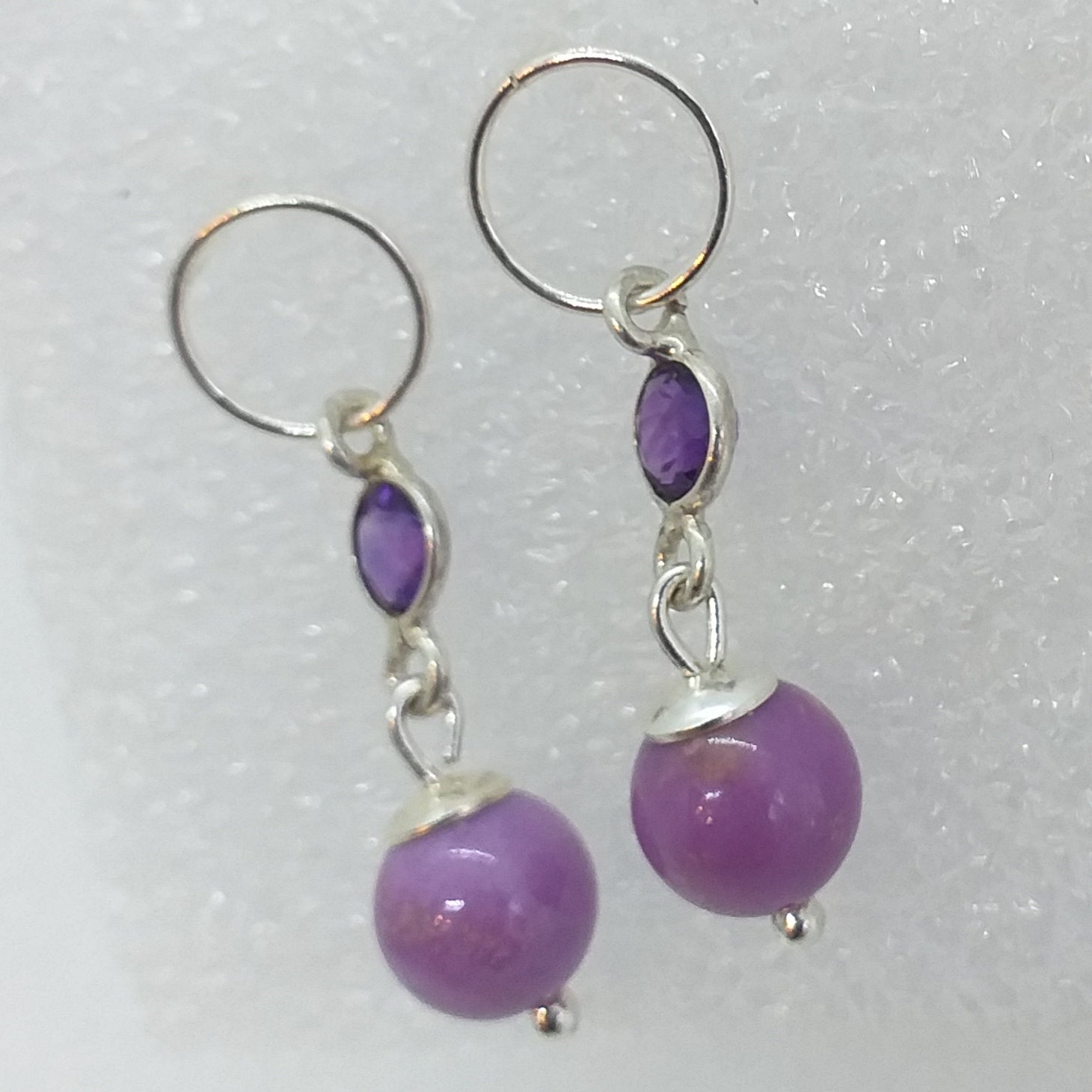 PHOSPHOSIDERIT Ohrringe Ohrhänger Ohrstecker 925 Sterling Silber Amethyst
