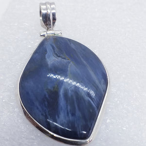 blauer PIETERSIT Anhänger 925 Sterling Silber 52 mm
