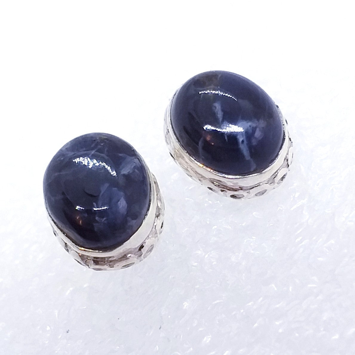 blauer PIETERSIT Ohrringe Ohtstecker 925 Sterling Silber blau