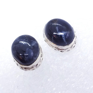 blauer PIETERSIT Ohrringe Ohtstecker 925 Sterling Silber blau