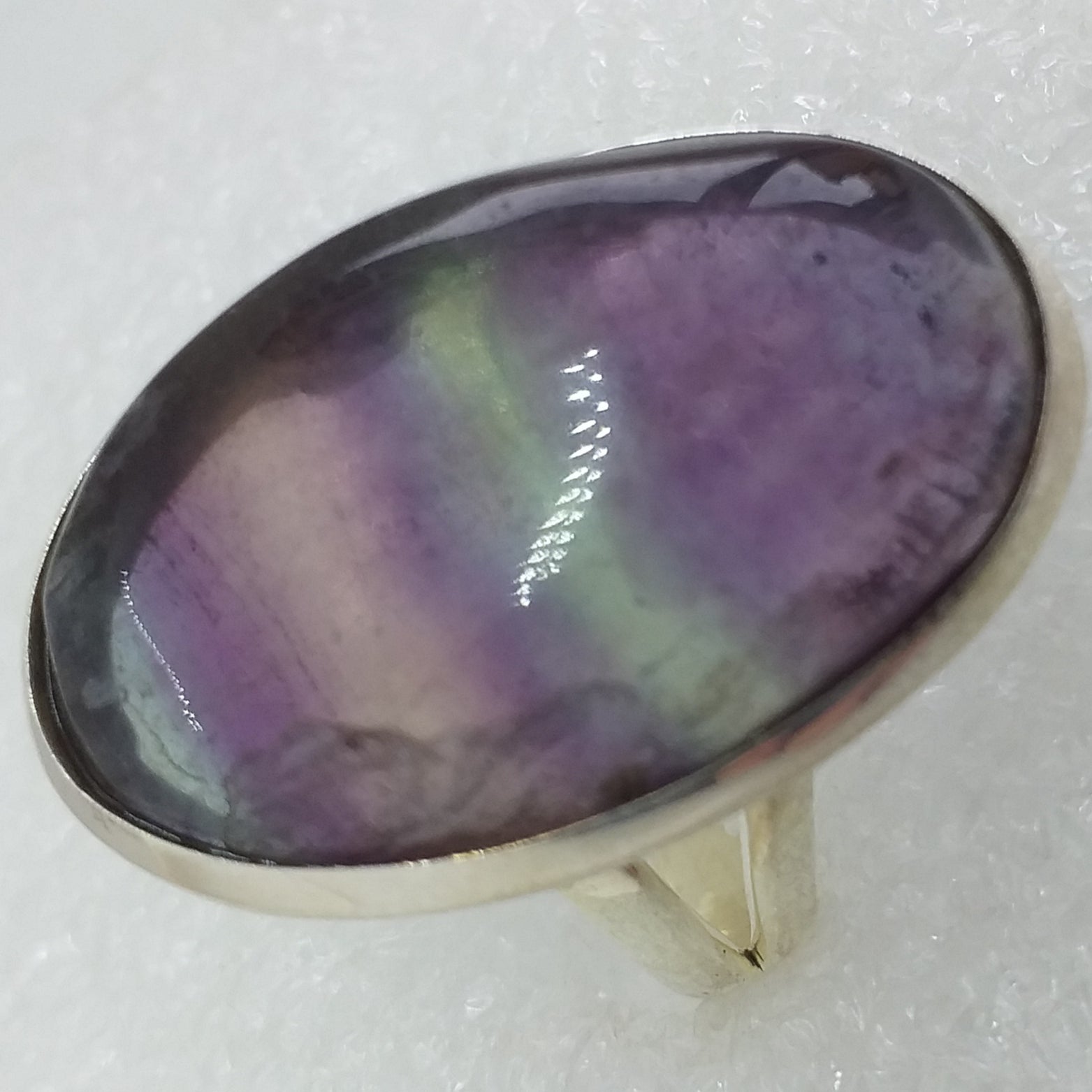FLUORIT Ring Gr. 18 925 Sterling Silber 27mm