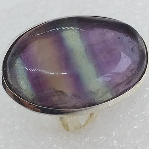 FLUORIT Ring Gr. 18 925 Sterling Silber 27mm