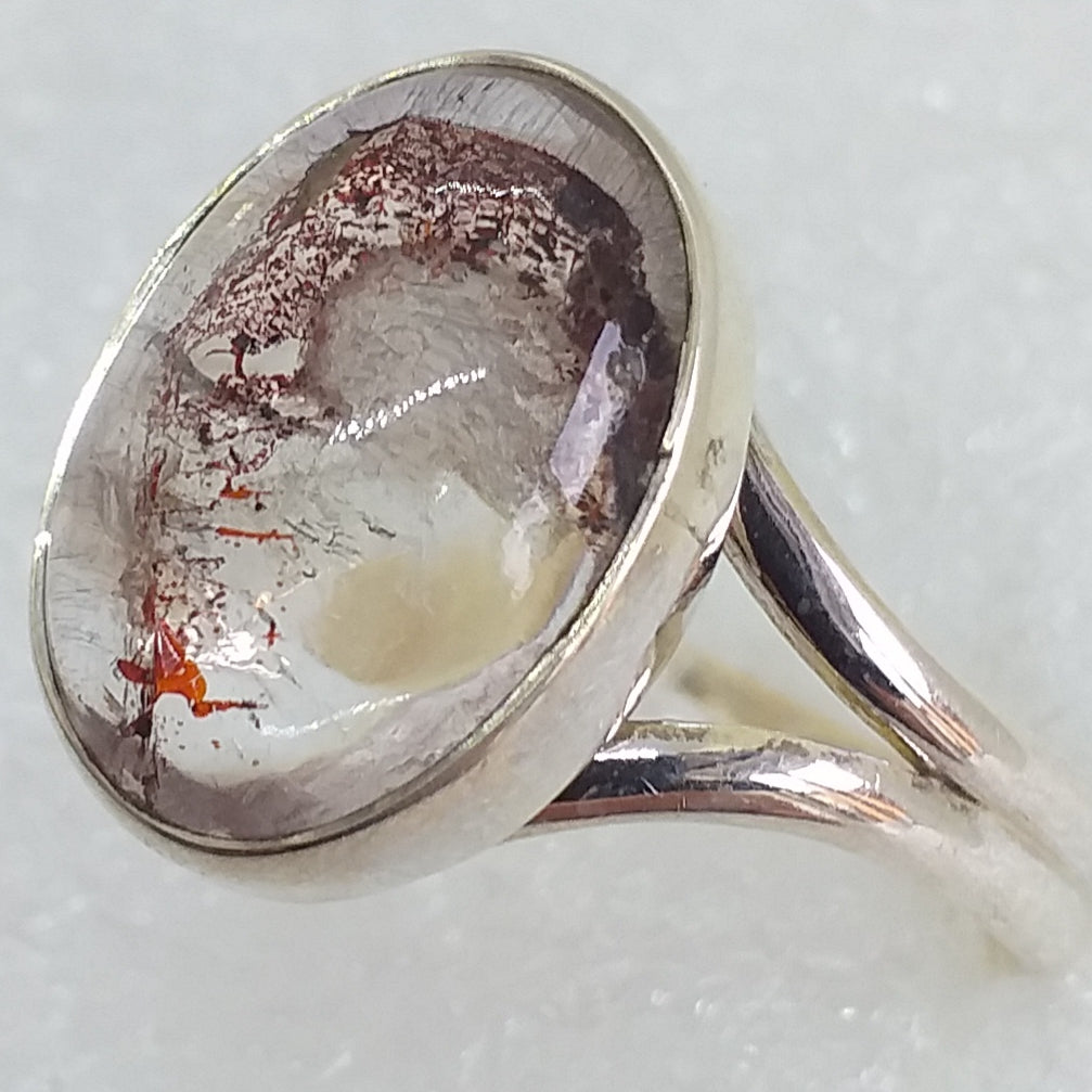 Lepidokrokit Ring Gr. 22 925 Sterling Silber Rubinglimmer HARLEKINQUARZ