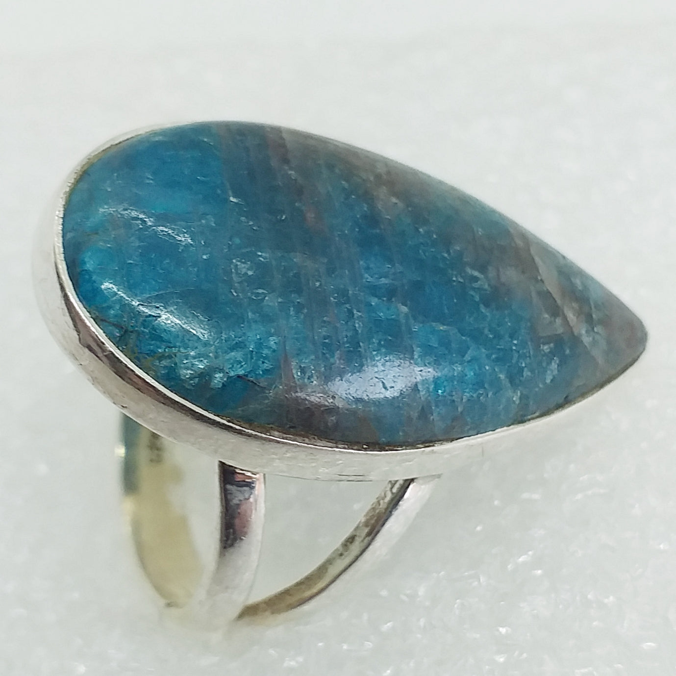 blauer APATIT Ring Gr. 18 925 Sterling Silber RIESIG