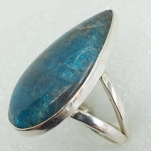 blauer APATIT Ring Gr. 18 925 Sterling Silber RIESIG