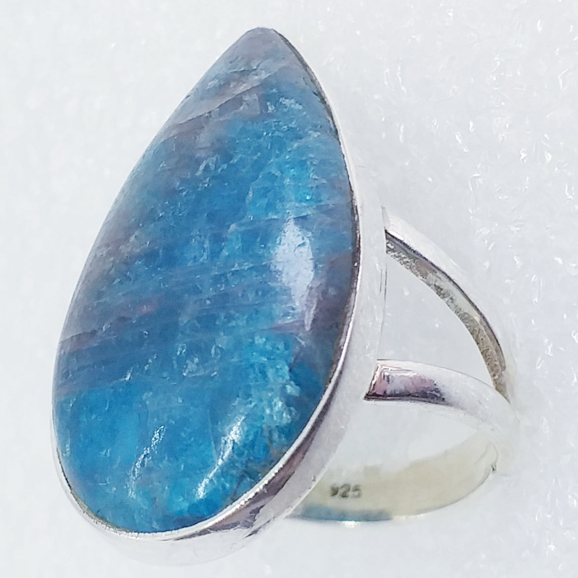 blauer APATIT Ring Gr. 18 925 Sterling Silber RIESIG