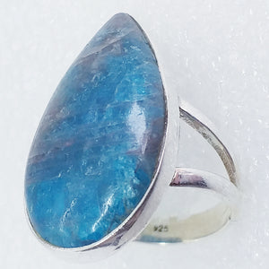 blauer APATIT Ring Gr. 18 925 Sterling Silber RIESIG