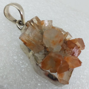 ARAGONIT KRISTALL Rohstein Kristallstufe Anhänger 925 Sterling Silber