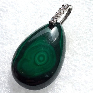 echter Natur MALACHIT Anhänger 925 Sterling Silber 40mm