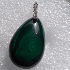 echter Natur MALACHIT Anhänger 925 Sterling Silber 40mm