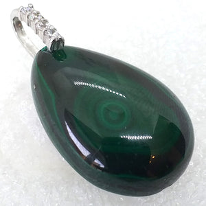 echter Natur MALACHIT Anhänger 925 Sterling Silber 40mm