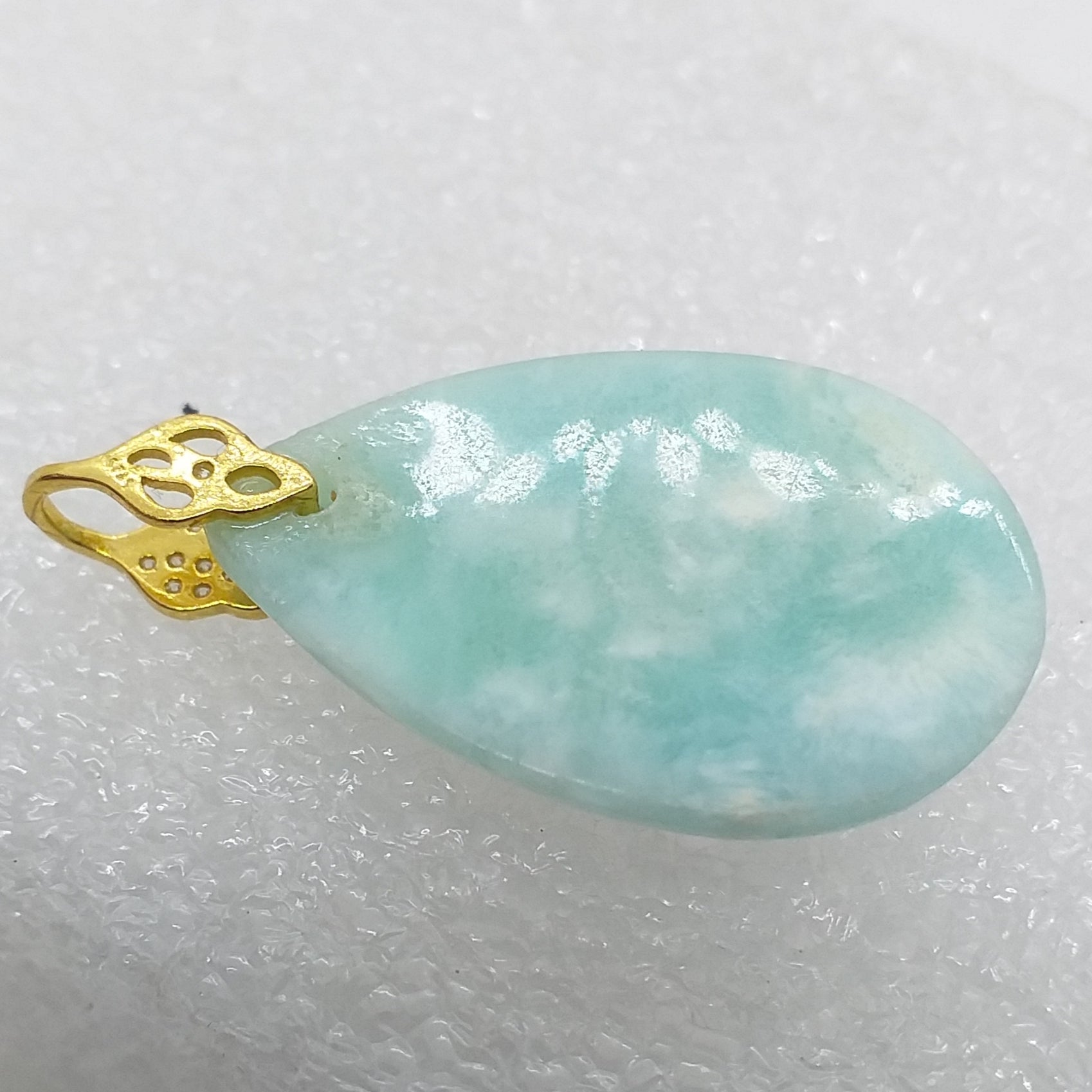 Hemimorphit Anhänger blau 925 Sterling Silber Gold