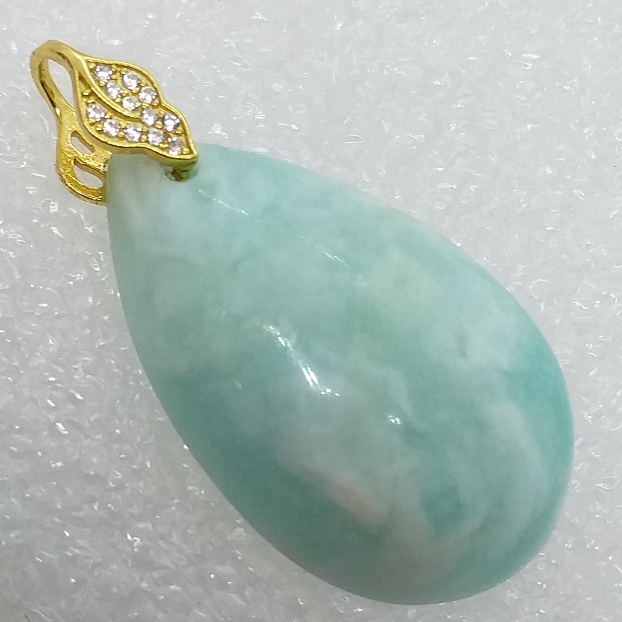 Hemimorphit Anhänger blau 925 Sterling Silber Gold