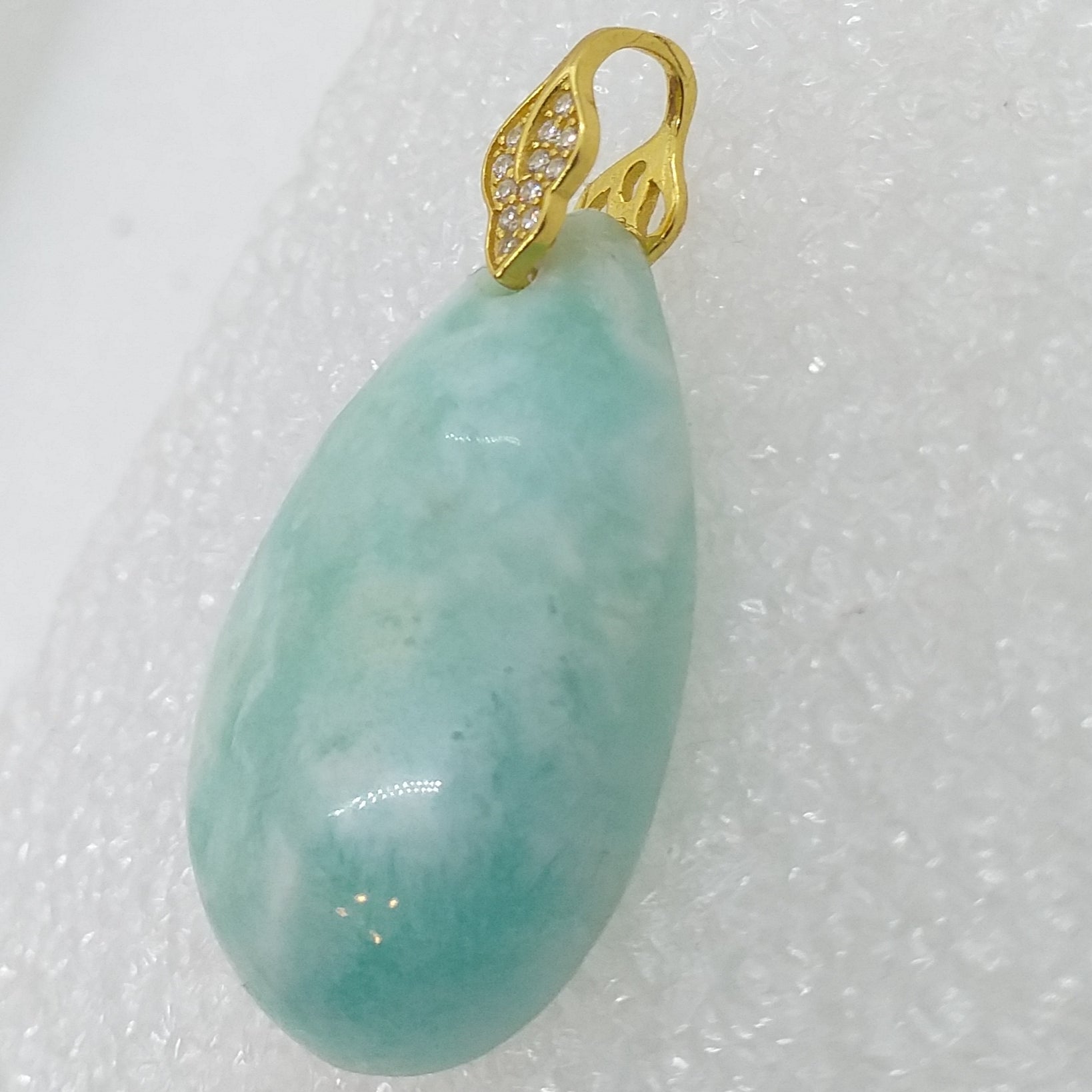 Hemimorphit Anhänger blau 925 Sterling Silber Gold