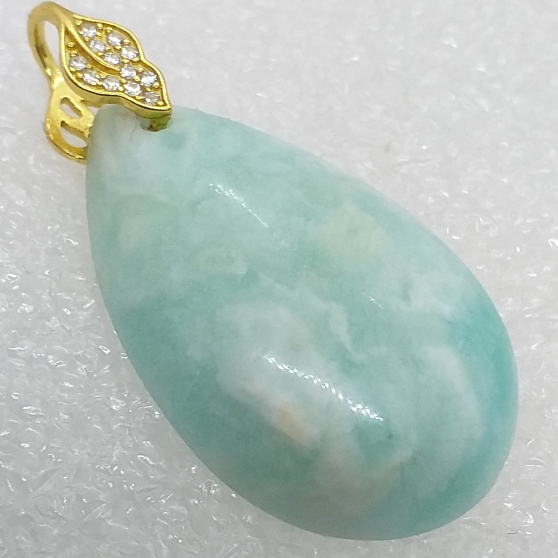 Hemimorphit Anhänger blau 925 Sterling Silber Gold