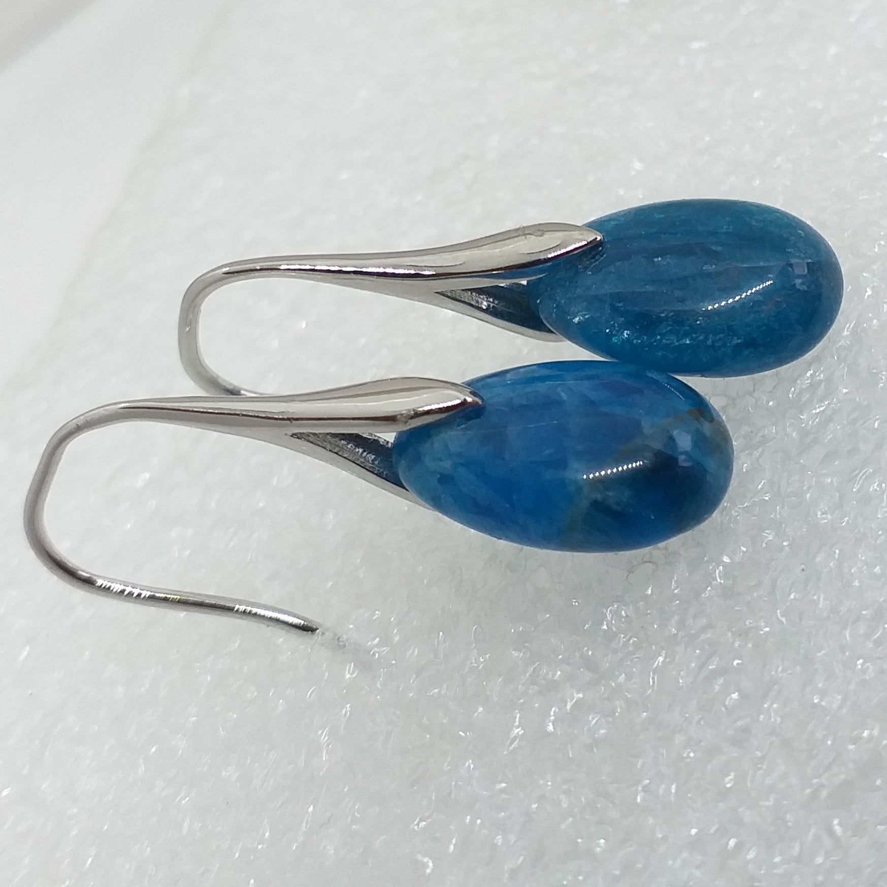 blauer APATIT Ohrringe 925 Sterling Silber rhodiniert Ohrhänger
